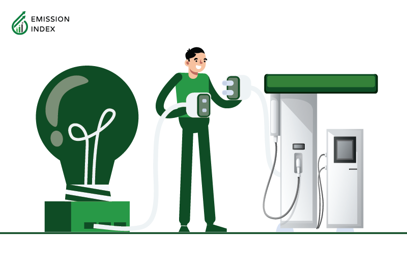 Illustration titled 'Technological Challenges.' The image depicts a hydrogen pump on one side, a man making a connection between the pump and a bulb of technology on another side. The illustration represents the challenges of implementing hydrogen as an alternative energy source, highlighting the need to address technical issues surrounding hydrogen pumps to enable its widespread usage.
