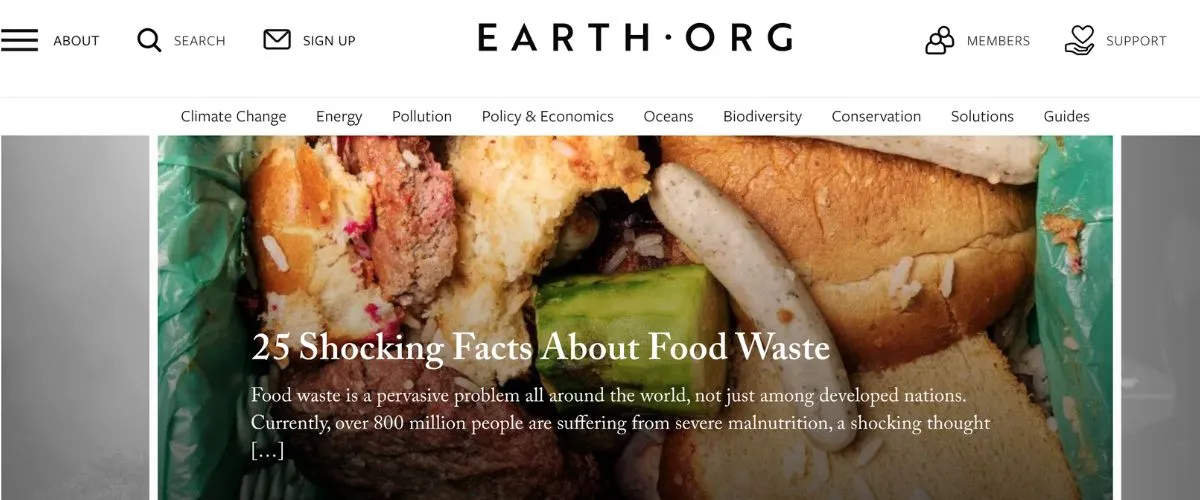 Earth.org screenshot.