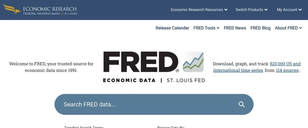 Federal Reserve Economic Data screenshot.